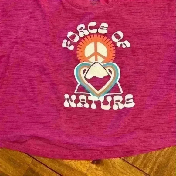 Old navy active crop top force of nature peace heart mountain size L 10-12 - Picture 2 of 4